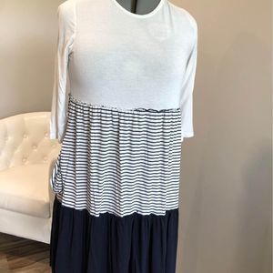 Large Annabelle Womens Long Sleeve Black & White Dress C6331